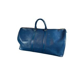 Vintage Louis Vuitton Epi Blue Keepall Travel Duffle Bag Made In France Logo 50
